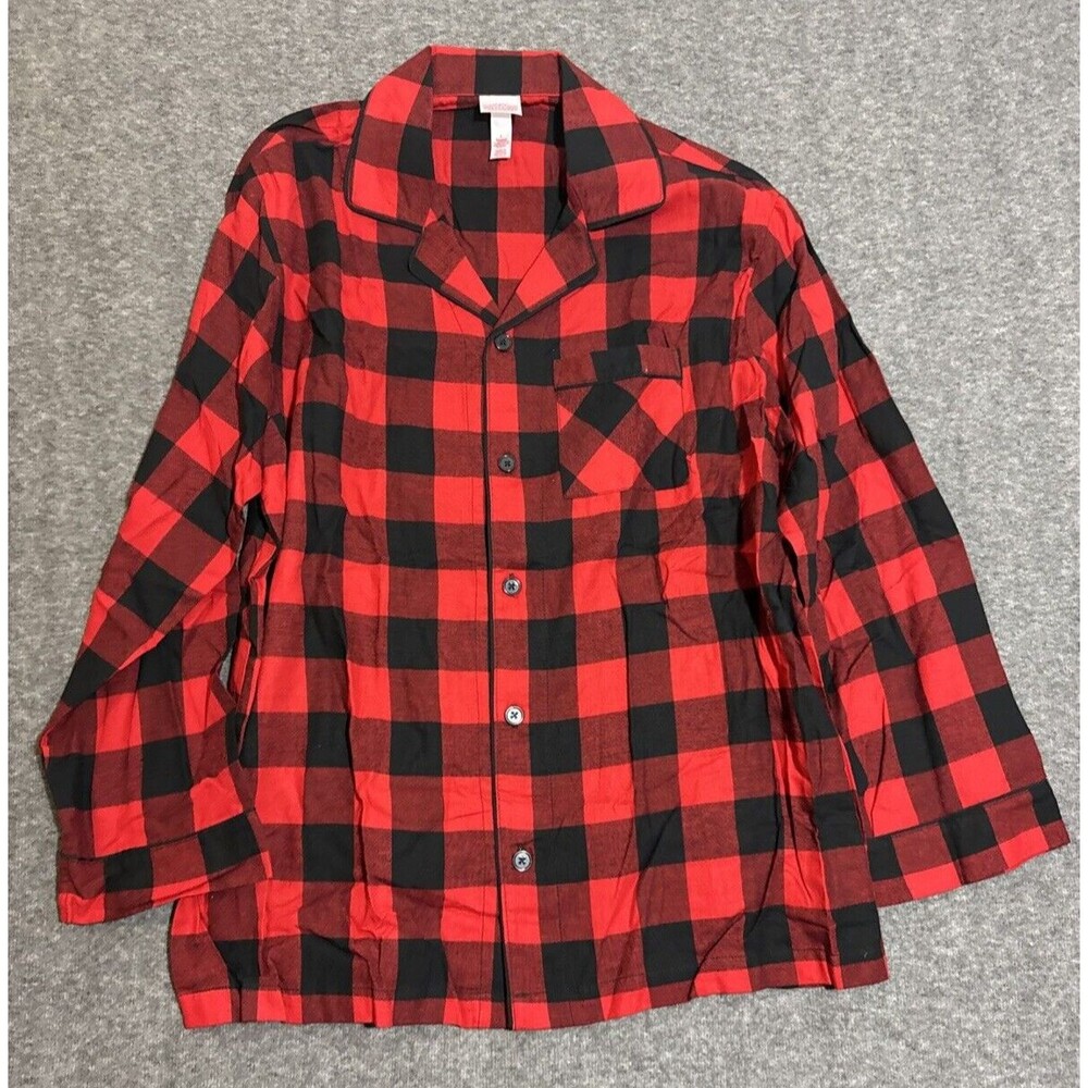 Wondershop Target Men's Sleepwear Long Sleeve Plaid Red Large